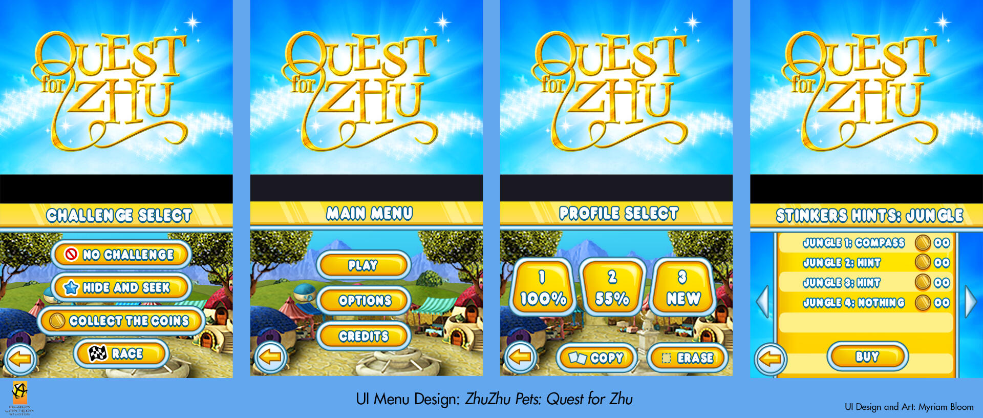 ZhuZhu Pets: Quest for Zhu Menu Design